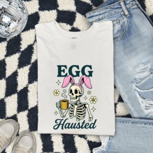 Bone Bunny Ears Shirt Easter Latte Gift Women Rustic Tee Bunny Ears T-Shirt Easter Fan Coffee Graphic Nostalgic Mug Tshirt