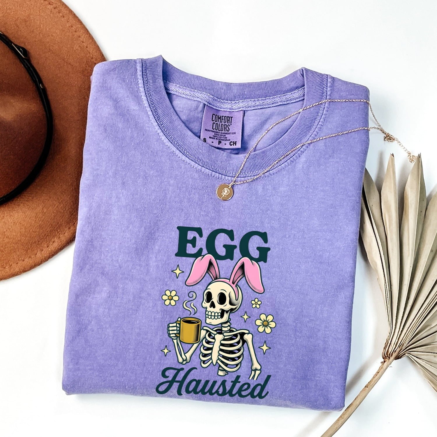 Bone Bunny Ears Shirt Easter Latte Gift Women Rustic Tee Bunny Ears T-Shirt Easter Fan Coffee Graphic Nostalgic Mug Tshirt - Image 2