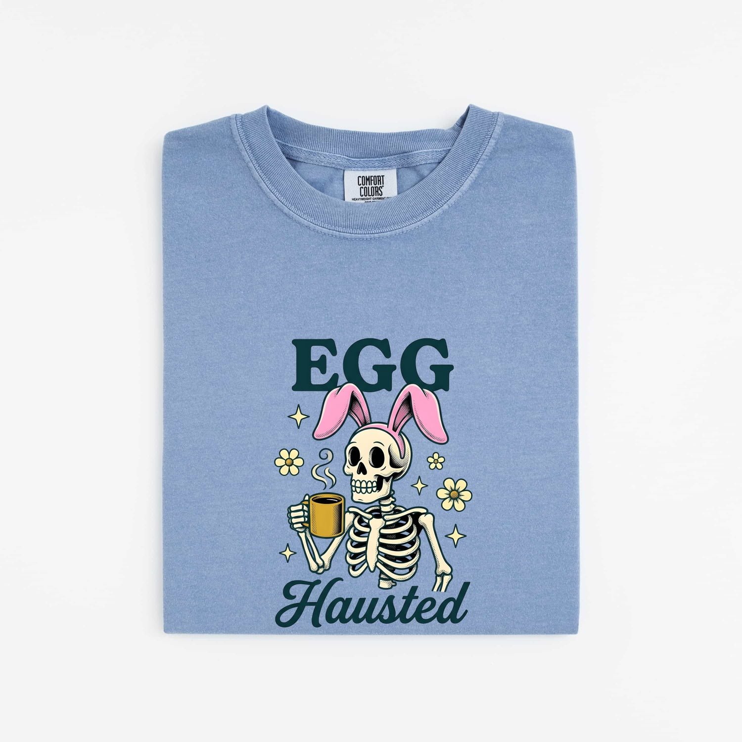 Bone Bunny Ears Shirt Easter Latte Gift Women Rustic Tee Bunny Ears T-Shirt Easter Fan Coffee Graphic Nostalgic Mug Tshirt - Image 5