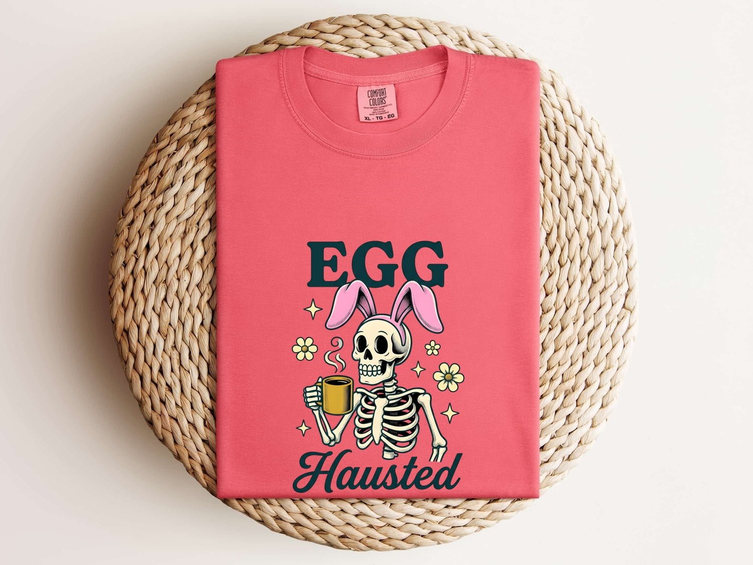 Bone Bunny Ears Shirt Easter Latte Gift Women Rustic Tee Bunny Ears T-Shirt Easter Fan Coffee Graphic Nostalgic Mug Tshirt - Image 7