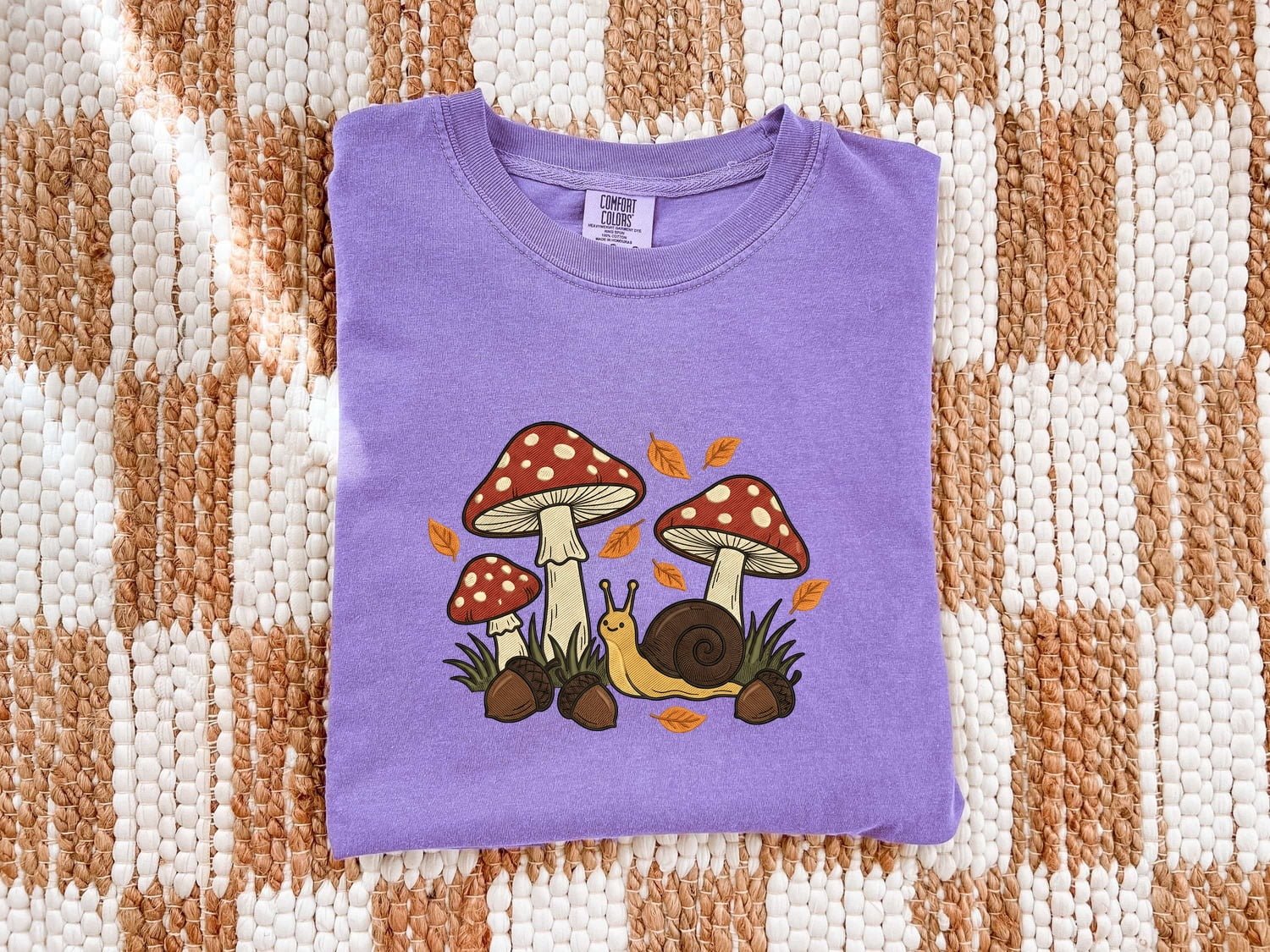 Toadstool Mollusk Shirt Halloween Wildlife Gift Women Needlepoint Tee Snail T-Shirt Horror Fan Embroidery Tshirt Animal Graphic Antique Seed - Image 2