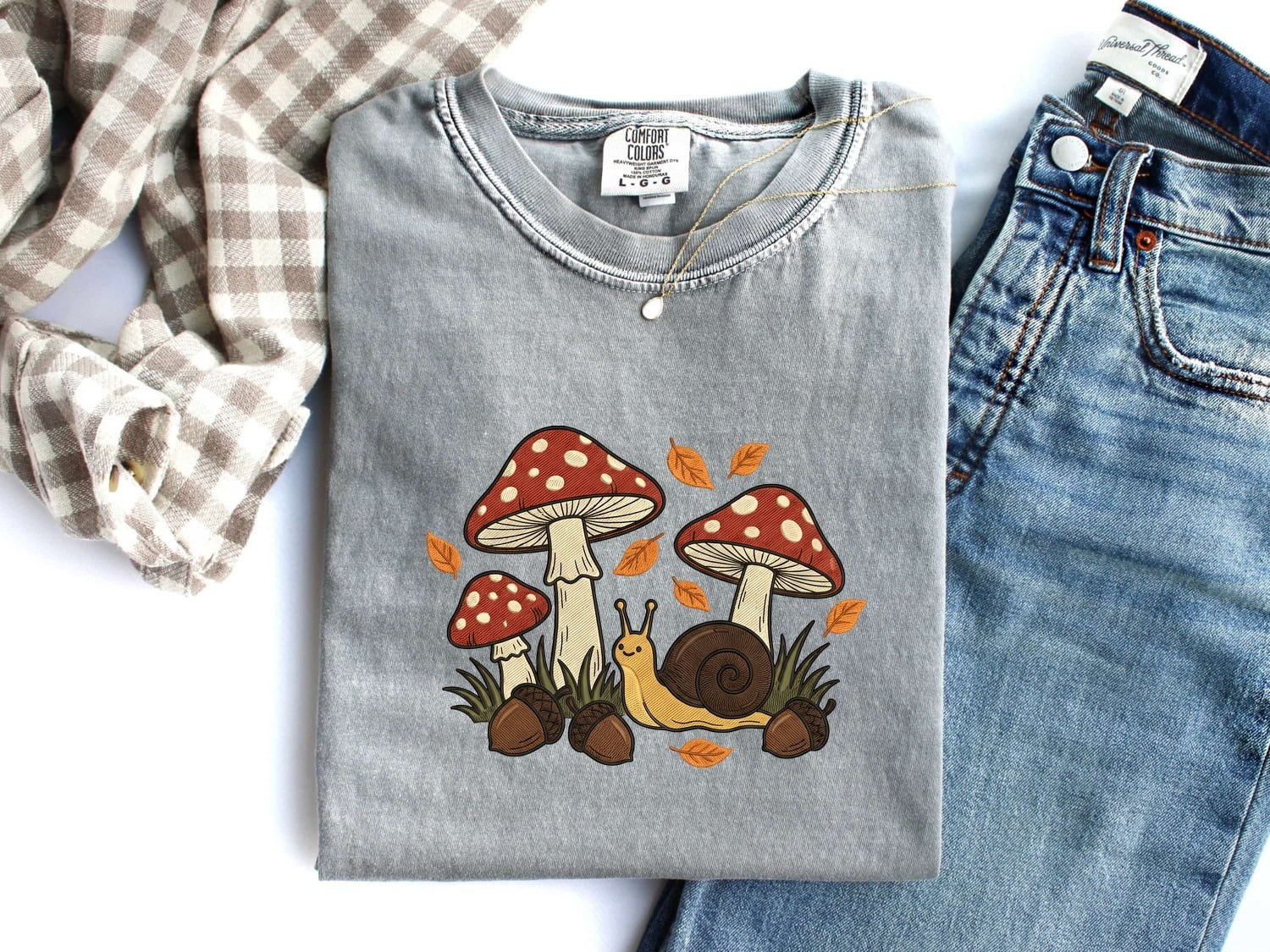 Toadstool Mollusk Shirt Halloween Wildlife Gift Women Needlepoint Tee Snail T-Shirt Horror Fan Embroidery Tshirt Animal Graphic Antique Seed - Image 6