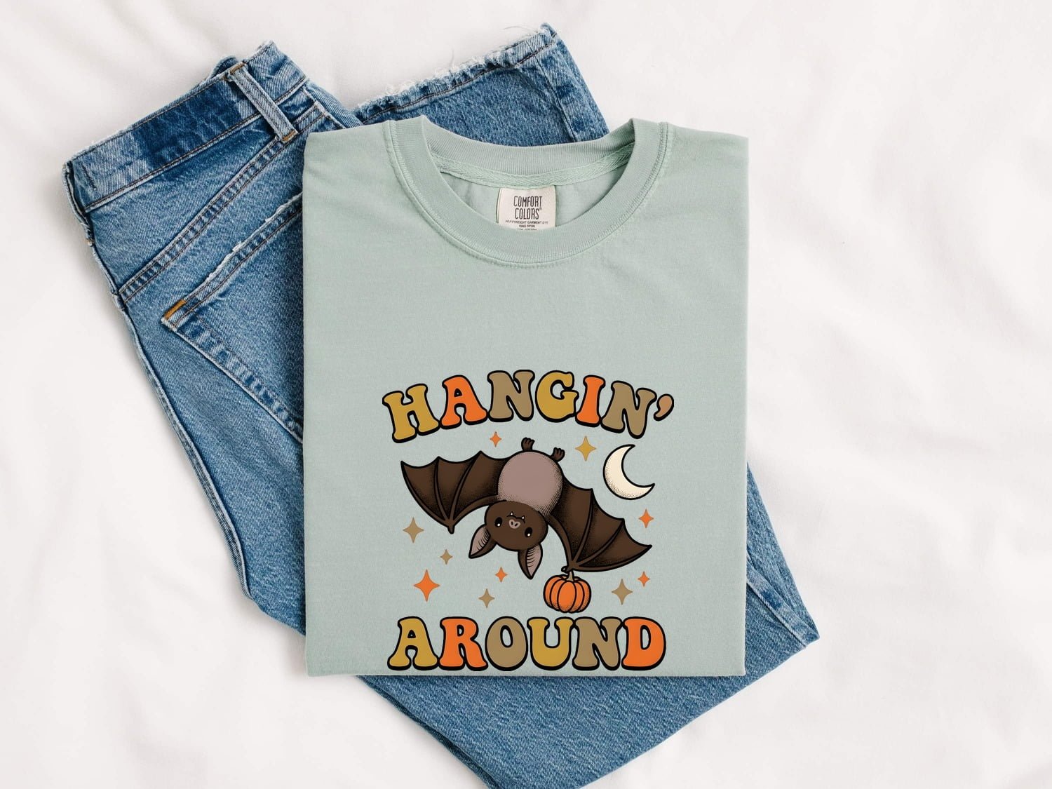 Bat Shirt Halloween Critter Gift Women Cartoon Tee Flying Creature T-Shirt Spooky Fan Cartoonish Tshirt Creature Graphic Hand Drawn Gourd - Image 5
