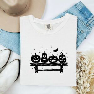 Halloween Pumpkin Faces Shirt Halloween Mystical Gift Women Horror Tee Jack O Lantern T-Shirt Halloween Fan Spooky Tshirt Magical Graphic