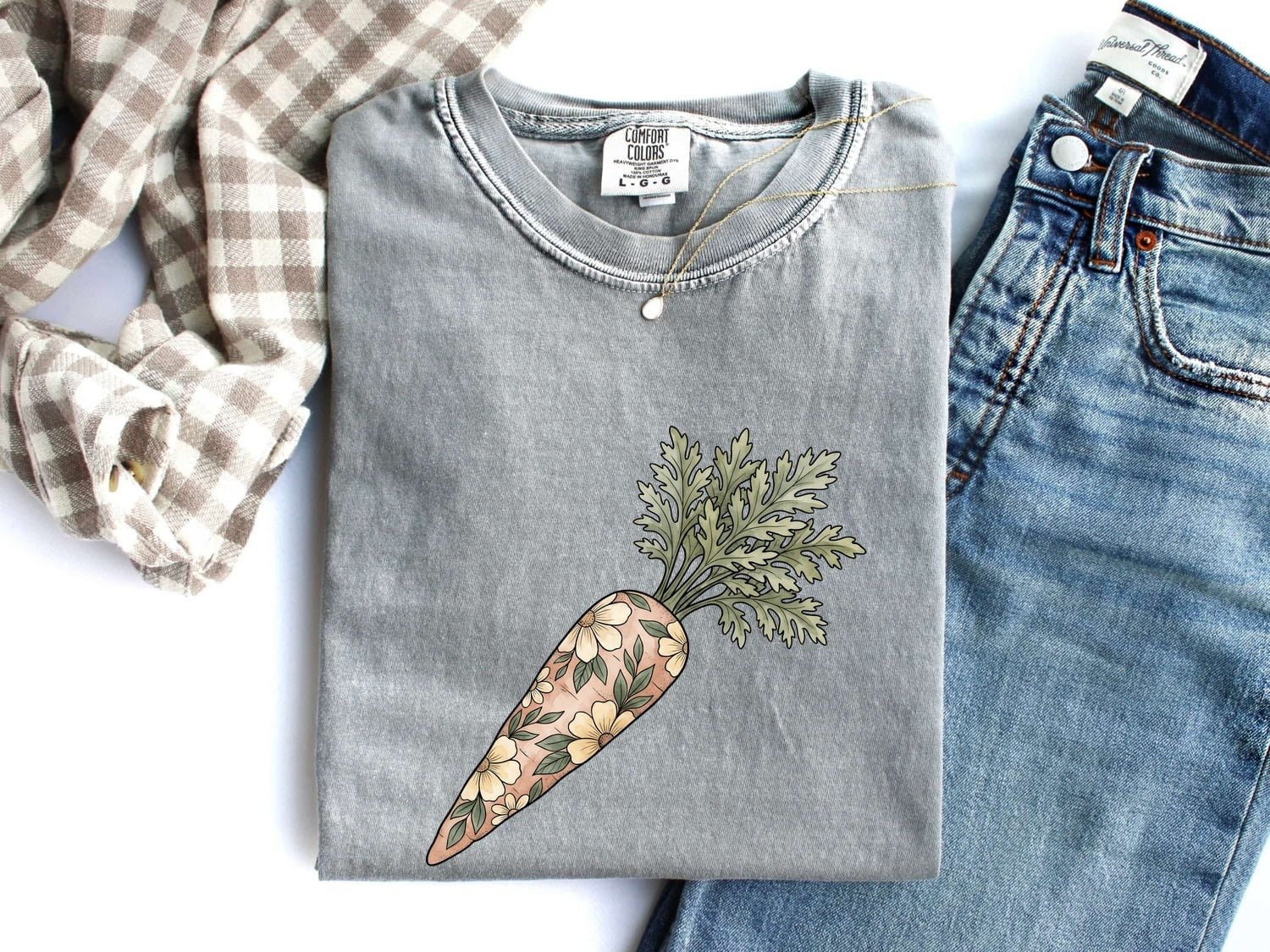 Floral Carrot Shirt Easter Spring Gift Women Botanical Tee Carrot Top T-Shirt Easter Fan Floral Graphic Tshirt Hand Drawn Flowers Tshirt - Image 6